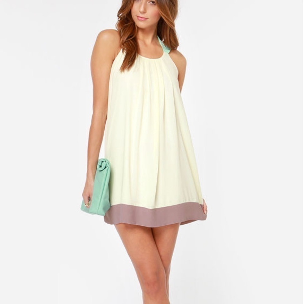 Lulus Sorbet and Cream Flowy A-Line Mini Dress Size X-Small Feminine